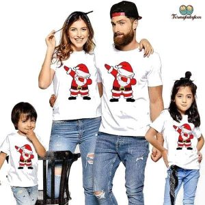 Tee shirt famille assorti pere noel dab