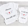 Tee shirt maman d’un petit chat, maman et moi, maman et bebe , tee shirt duo, tee shirt famille, tee shirt personnalise