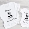 Tee shirt maman d’un petit lapin, t-shirt assortis paques, maman et moi, maman et bebe, tee shirt duo, tee shirt famille