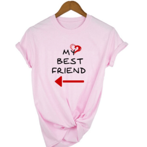 Tee shirt meilleure amie rose 3