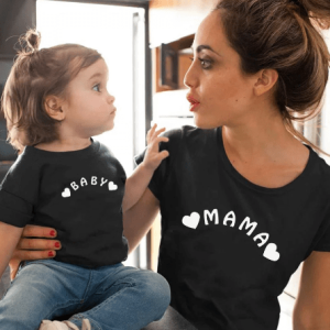 Tee shirt mere fille bebe et maman Tee shirt mere fille bebe et maman