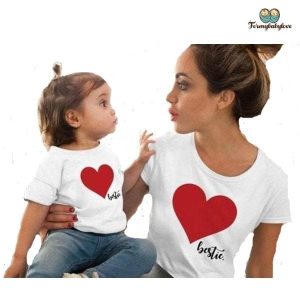Tee shirt mere fille coeur 3 Tee shirt mere fille coeur 4