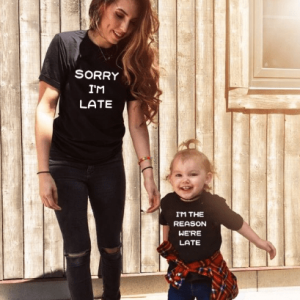 Tee shirt mere fille desole je suis en retard