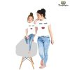 Tee shirt mere fille drole de visage