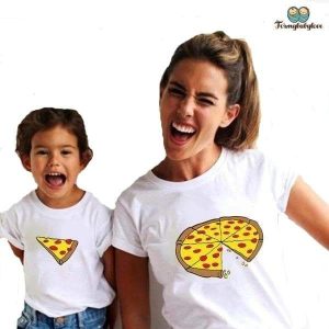 Tee shirt mere fille pizza