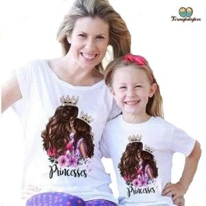 Tee shirt mere fille princesse