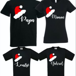 Tee shirt noel famille bonnet pere noel, noel personnalise, tenue noel enfant et adulte Tee shirt noel famille bonnet pere noel, noel personnalise, tenue noel enfant et adulte