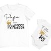 Tee shirt papa d’une princesse , tee shirt matchy papa et sa fille, papa et mini , papa et enfant, tenue assortie