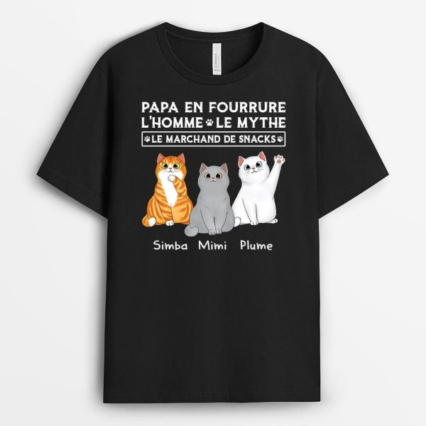 L’Homme Le Mythe Le Marchand De Casse-Croute Version Chat Personnalise  T-shirt pour Homme