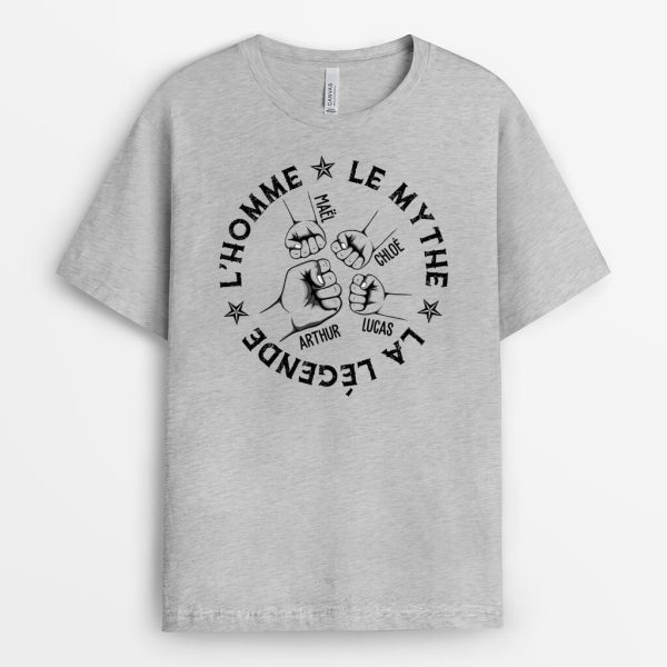 L’Homme, Le Mythe, La Legende Version Bosse De Poing – Cadeau Personnalise  T-shirt pour Homme