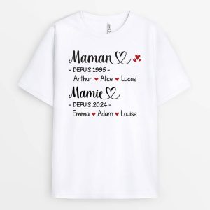 L’Originie De Mamie Maman – Cadeau Personnalise  T-shirt Pour Femme L’Originie De Mamie Maman – Cadeau Personnalise  T-shirt Pour Femme