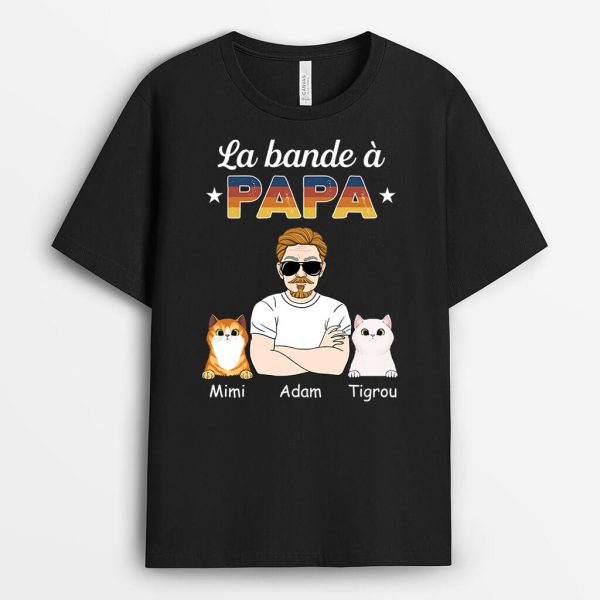 La Bande A Papa Chats – Cadeau Personnalise  T-shirt pour Amoureux des animaux