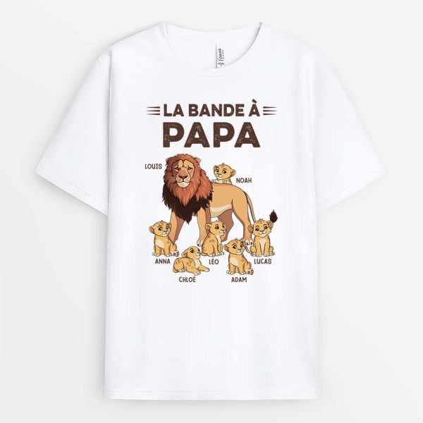 La Bande A Papa Lion Version Blanc – Cadeau Personnalise  T-shirt pour Homme