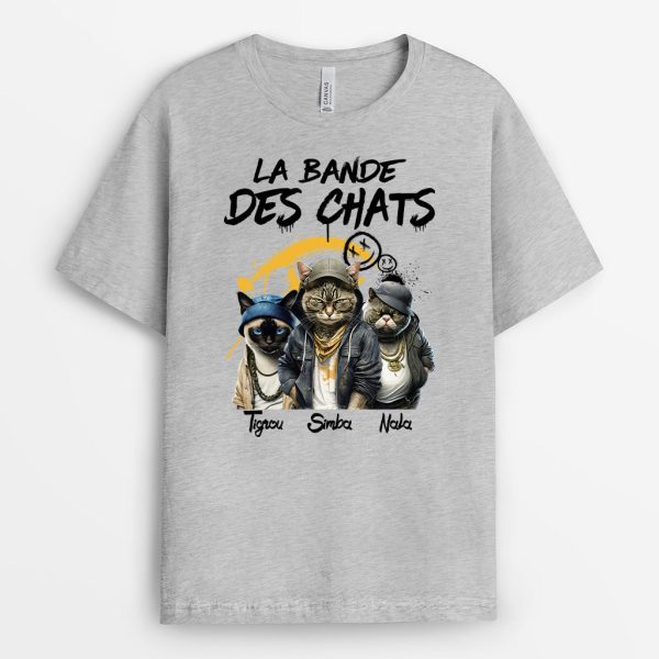 La Bande De Chat (Hip-Hop) – Cadeau Personnalise  T-shirt pour les amoureux des animaux