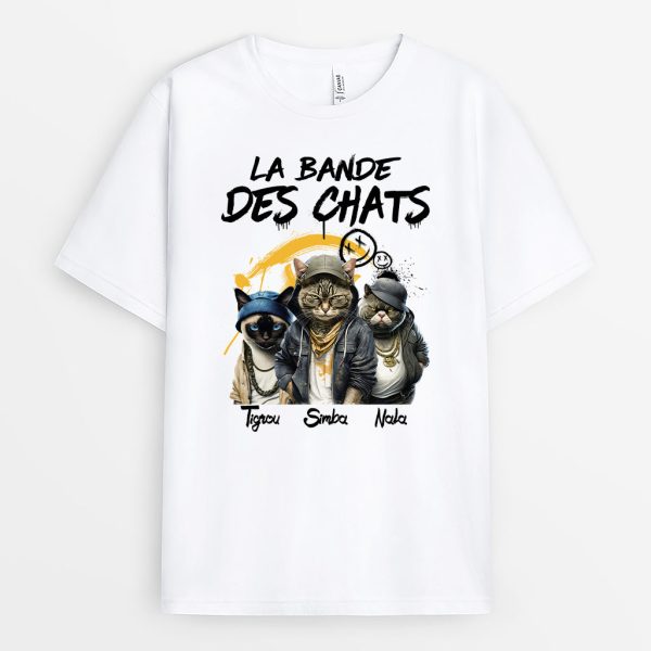 La Bande De Chat (Hip-Hop) – Cadeau Personnalise  T-shirt pour les amoureux des animaux