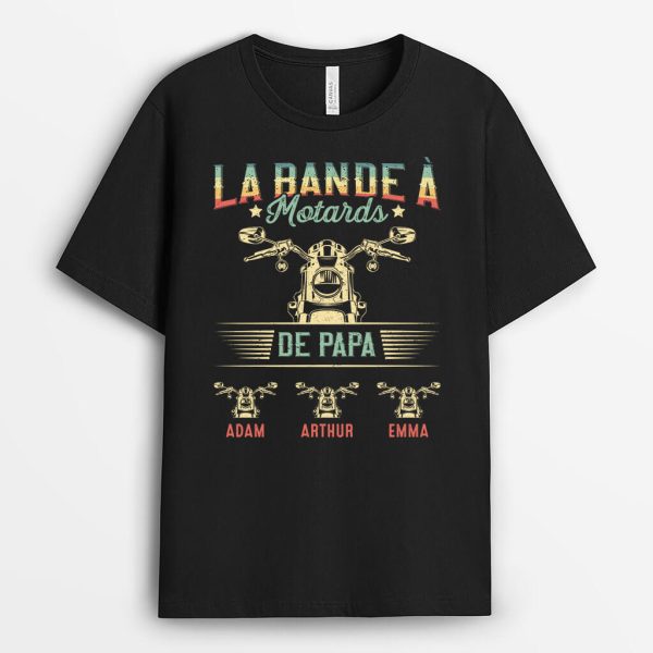 La Bande De Motards De PapaPapy – Cadeau Personnalise  T-shirt pour Papa