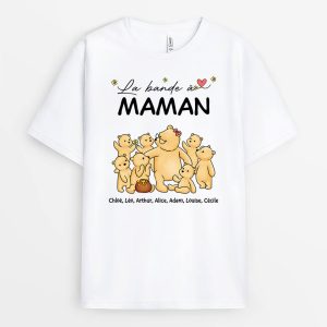 La Bande de MamanMamie Ours Fleurs – Cadeau Personnalise T-shirt pour Femme La Bande de MamanMamie Ours Fleurs – Cadeau Personnalise T-shirt pour Femme