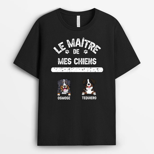 La Maitresse Le Maitre de Chien – Cadeau Personnalise  T-shirt pour Amoureux des chiens