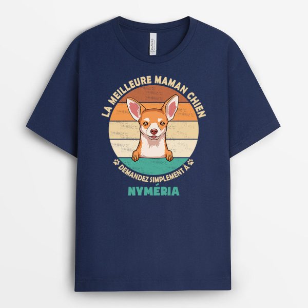 La Meilleure Maman Chien – Cadeau Personnalise  T-shirt pour Amoureux des chiens