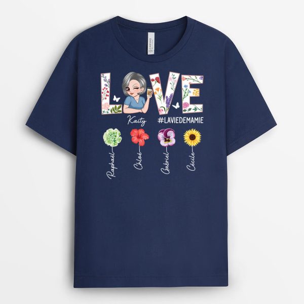 La Vie De Maman Amour – Cadeau Personnalise  T-shirt pour Femme