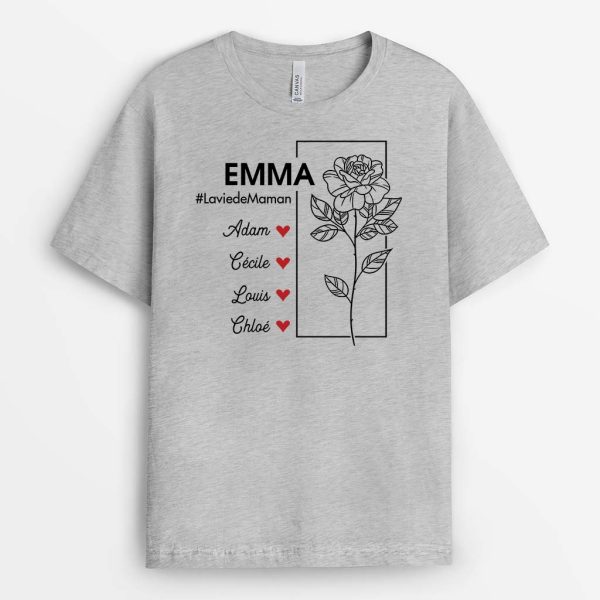 La Vie De Maman – Cadeau Personnalise  T-shirt Pour Femme