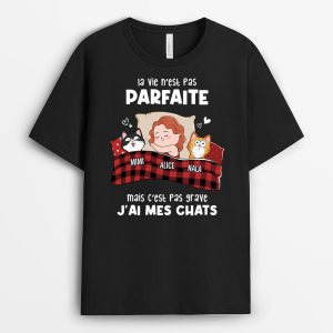 La Vie N’Est Pas Parfaite Mais J’Ai Mon Chat – Cadeau Personnalise  T-shirt pour Amoureux Des Animaux La Vie N’Est Pas Parfaite Mais J’Ai Mon Chat – Cadeau Personnalise  T-shirt pour Amoureux Des Animaux