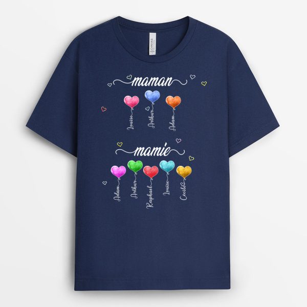 L’amour De Maman Mamie – Cadeau Personnalise  T-shirt pour MamanMamie