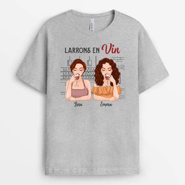 Larrons En Vin – Cadeau Personnalise  T-shirt pour Meilleur.e Ami.e