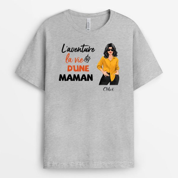 L’aventure La Vie D’une Maman – Cadeau Personnalise  T-shirt pour MamanMamie