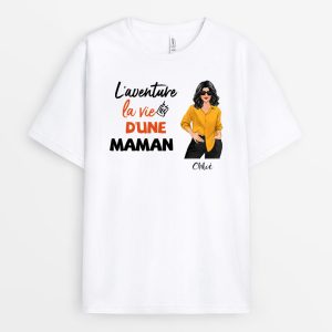 L’aventure La Vie D’une Maman – Cadeau Personnalise  T-shirt pour MamanMamie