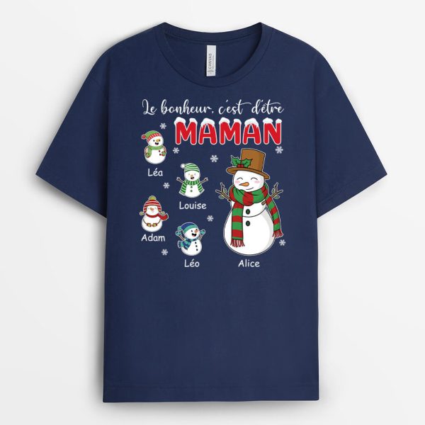 Le Bonheur C’est D’etre MamieMaman – Cadeau Personnalise  T-shirt pour Noel