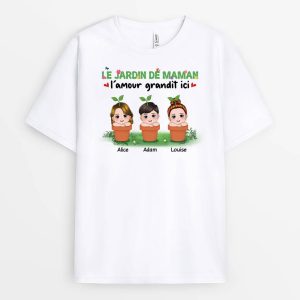 Le Jardin De Maman L’Amour Grandit Ici – Cadeau Personnalise T-shirt Pour Femme Le Jardin De Maman L’Amour Grandit Ici – Cadeau Personnalise T-shirt Pour Femme