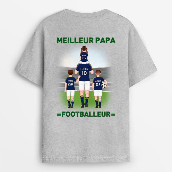 Le Meilleur Papa Footballeur De Tous Les Temps – Cadeau Personnalise  T-Shirt pour Papa