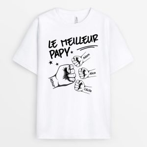 Le Meilleur Papa Papi – Cadeau Personnalise  T-shirt pour Papa Papy