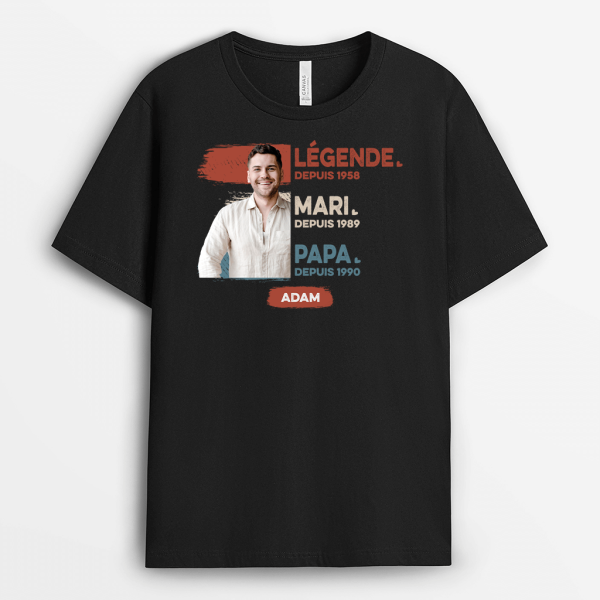 Legende Avec Photo – Cadeau Personnalise  T-shirt Pour Homme