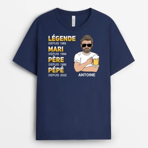 Legende Mari Papa – Cadeau Personnalise T-shirt pour Papa Papi Legende Mari Papa – Cadeau Personnalise T-shirt pour Papa Papi
