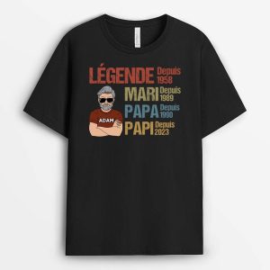 Legende Mari Papa Papi Vintage – Cadeau Personnalise  T-shirt pour Homme Legende Mari Papa Papi Vintage – Cadeau Personnalise  T-shirt pour Homme