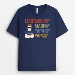 Legende Mari Papa Papi Vintage – Cadeau Personnalise  T-shirt pour Homme Legende Mari Papa Papi Vintage – Cadeau Personnalise  T-shirt pour Homme