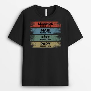 Legende Mari Papa Papy Depuis 2024 – Cadeau Personnalise  T-shirt pour Homme Legende Mari Papa Papy Depuis 2024 – Cadeau Personnalise  T-shirt pour Homme