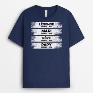 Legende Mari Papa Papy Depuis 2024 – Cadeau Personnalise  T-shirt pour Homme Legende Mari Papa Papy Depuis 2024 – Cadeau Personnalise  T-shirt pour Homme