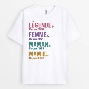 Legende, Mariee, Maman, Mamie Depuis Version Pastel – Cadeau Personnalise T-shirt pour Mamie Legende, Mariee, Maman, Mamie Depuis Version Pastel – Cadeau Personnalise T-shirt pour Mamie