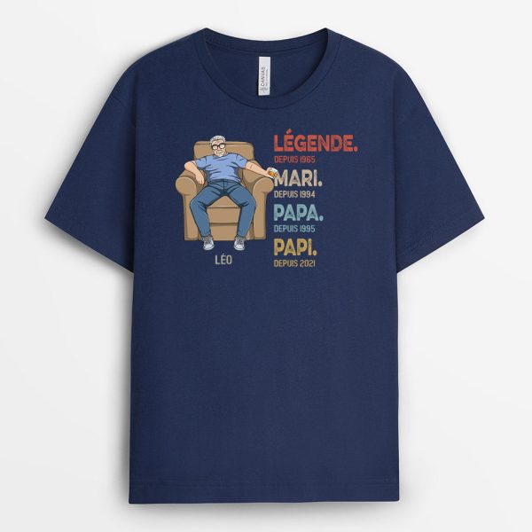 Legende, Vintage – Cadeau Personnalise  T-shirt pour PapaPapi