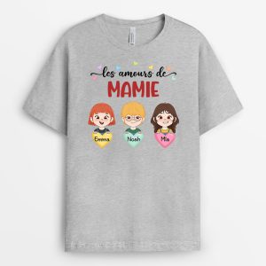 Les Amours de Mamie – Cadeau Personnalise T-shirt pour Mamie Les Amours de Mamie – Cadeau Personnalise T-shirt pour Mamie