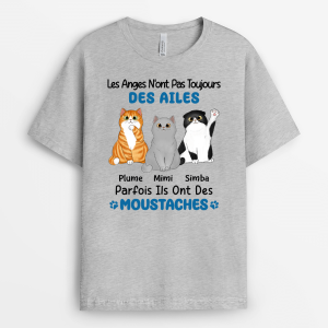 Les Anges N’ont Pas Toujours Des Ailes Version Chat – Cadeau Personnalise  T-shirt pour Amoureux Des Animaux