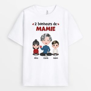 Les Bonheurs De Maman Mamie – Cadeau Personnalise T-shirt pour Maman Mamie Les Bonheurs De Maman Mamie – Cadeau Personnalise T-shirt pour Maman Mamie