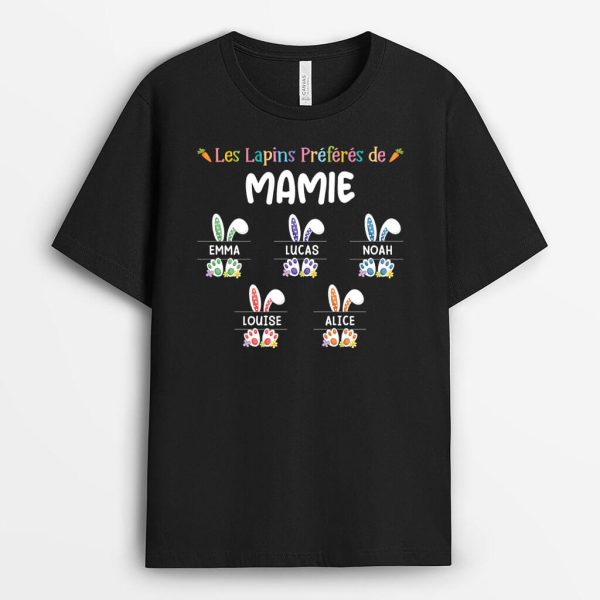 Les Lapins Preferes de Maman – Cadeau Personnalise  T-shirt Pour Paques