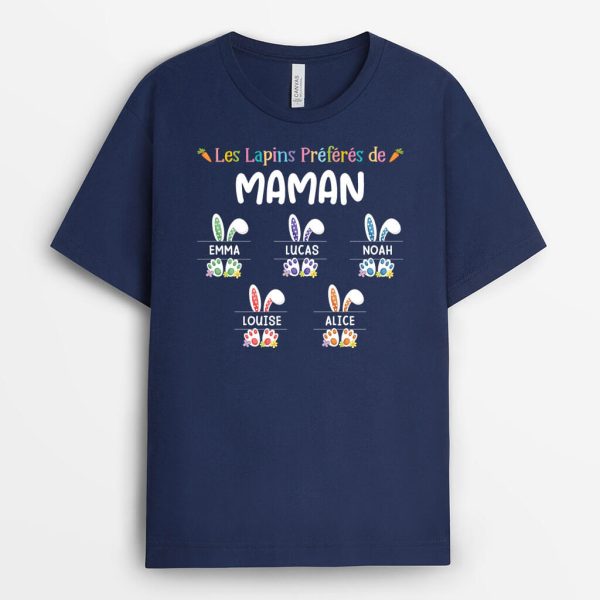 Les Lapins Preferes de Maman – Cadeau Personnalise  T-shirt Pour Paques