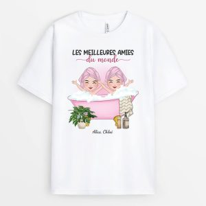 Les Meilleures Amies Les Plus Heureuses Du Monde – Cadeau Personnalise T-shirt pour Meilleur.e Ami.e Les Meilleures Amies Les Plus Heureuses Du Monde – Cadeau Personnalise T-shirt pour Meilleur.e Ami.e