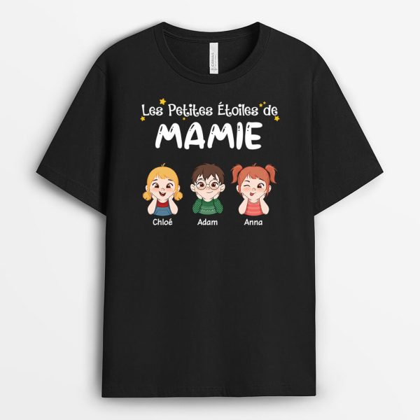 Les Petites Etoiles De MamanMamie Version Mignonne – Cadeau Personnalise  T-shirt pour Femme