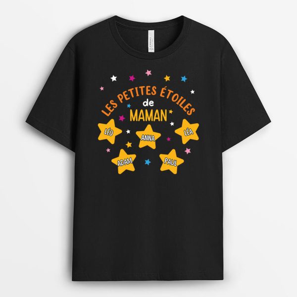 Les Petites Etoiles de MamanMamie – Cadeau Personnalise  T-shirt pour Femme